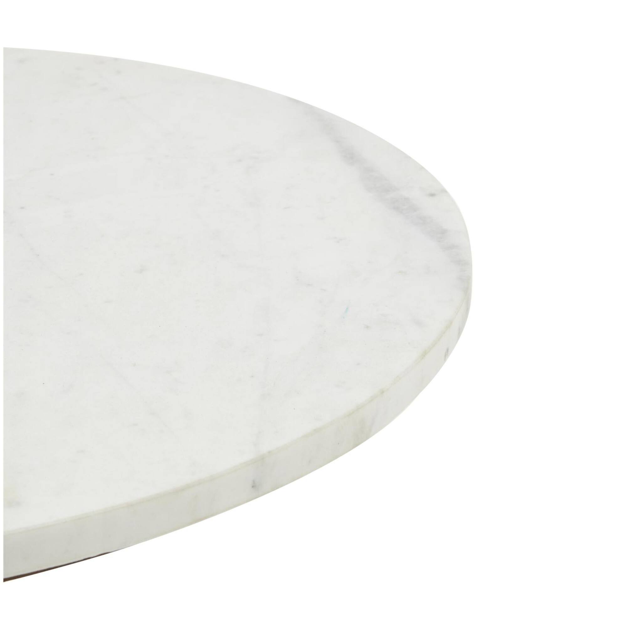 19.25" x 19.75" Gold Metal Geometric Pedestal Accent with White Marble Tabletop